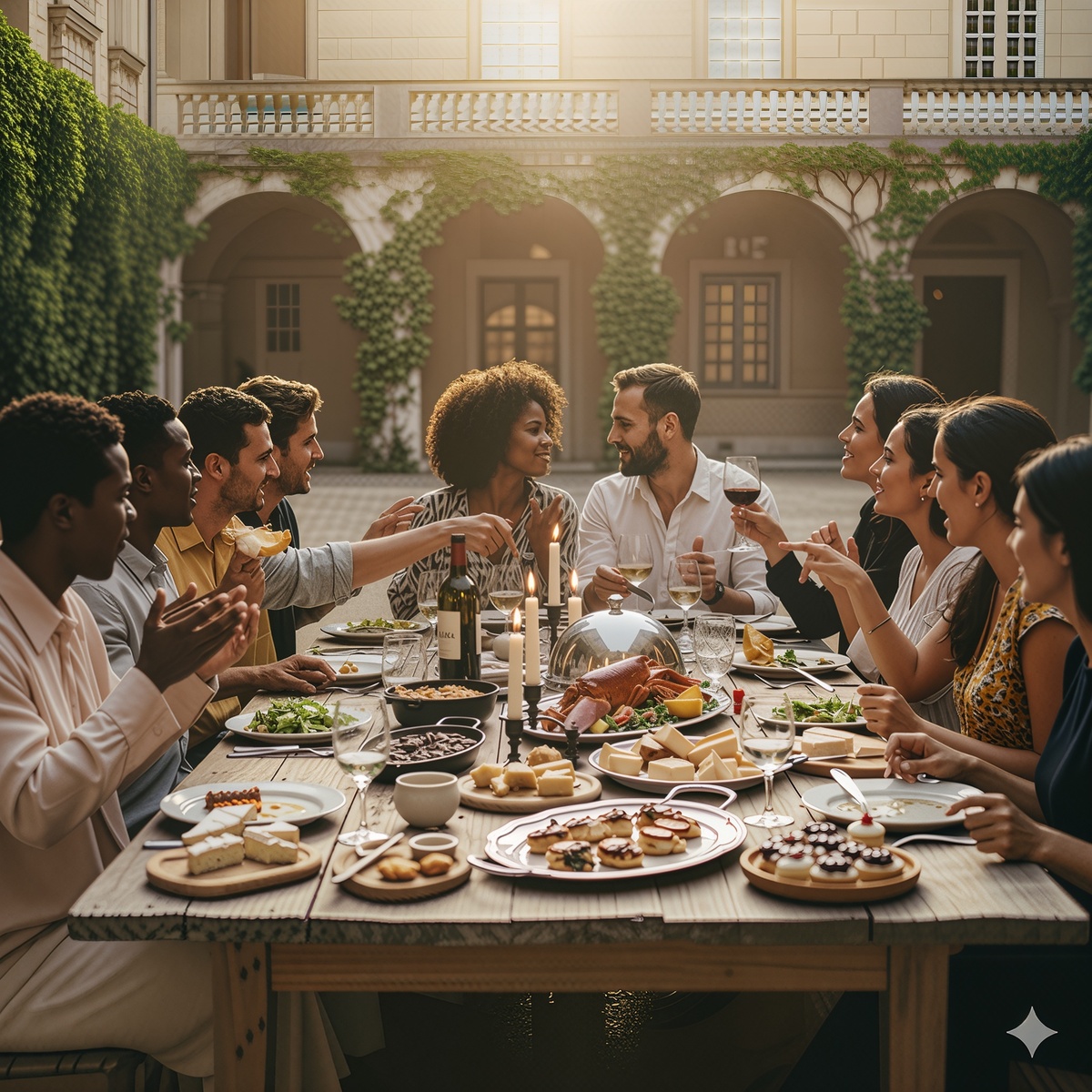 Candid dinner in a design-led space